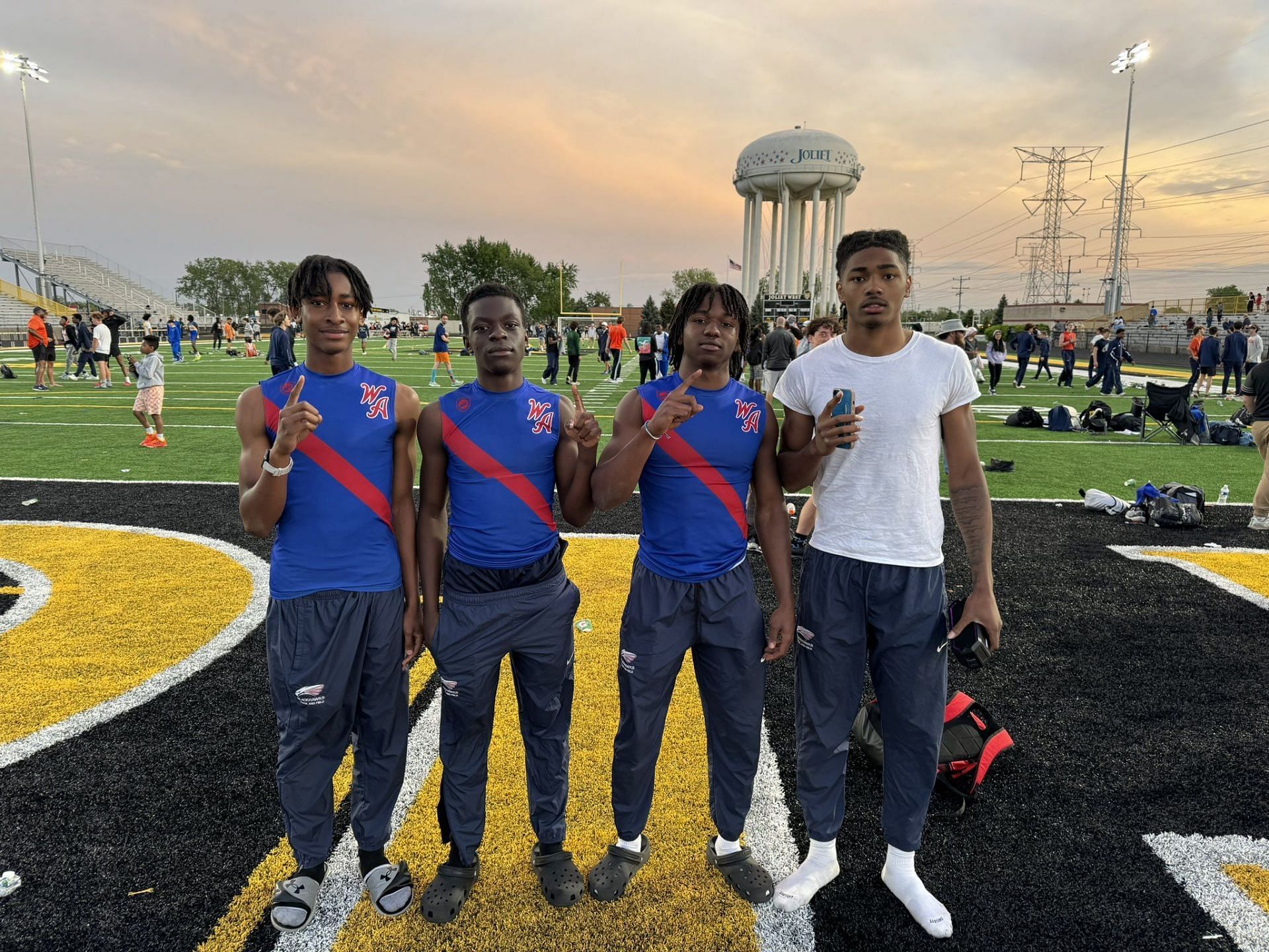 Terrence Smith [first from right] has signed with the Iowa Hawkeyes [Image: West Aurora Boys Track &amp; Field on X]