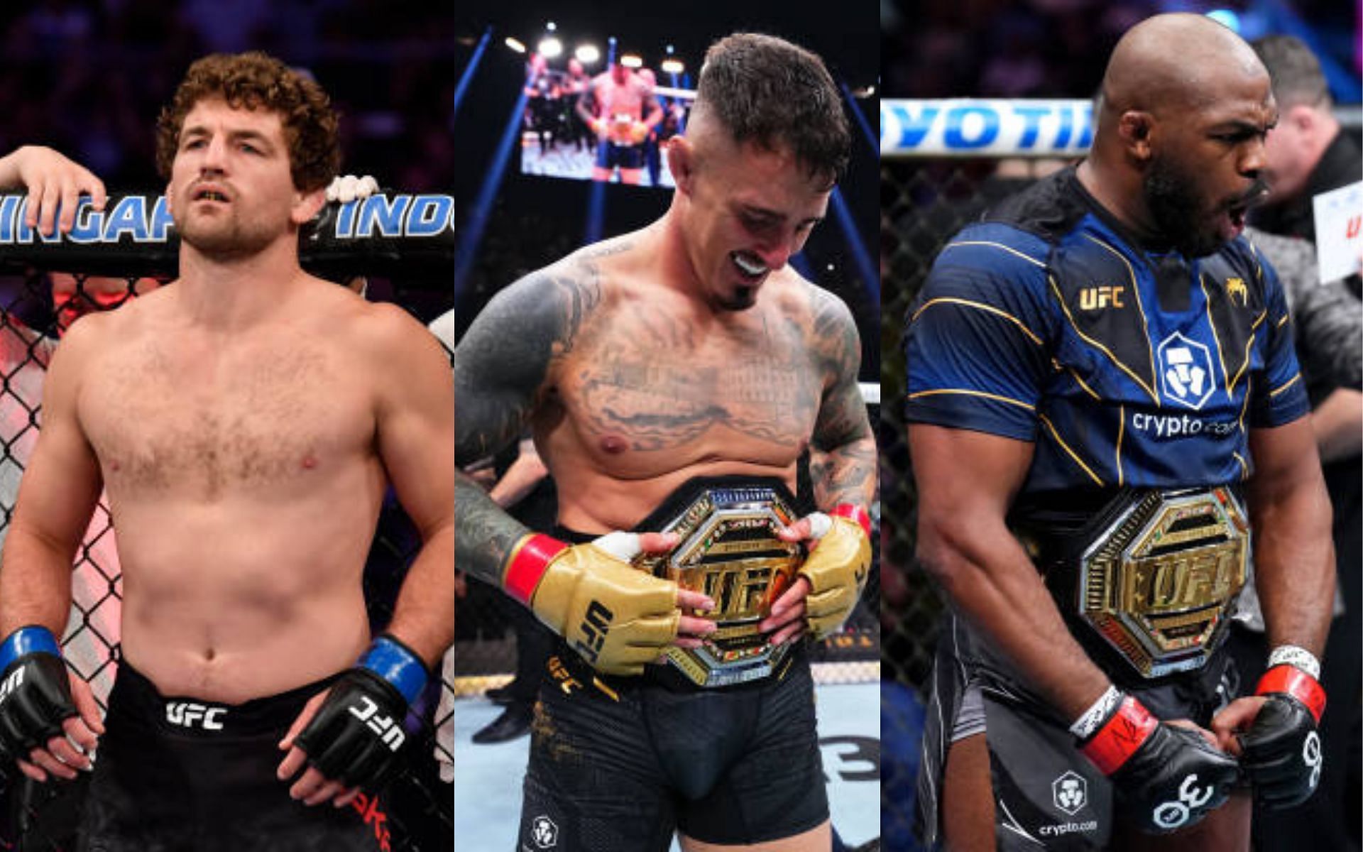 Ben Askren (left) wanted to see Tom Aspinall (center) face Jon Jones (right) [Image credits: Getty Images]