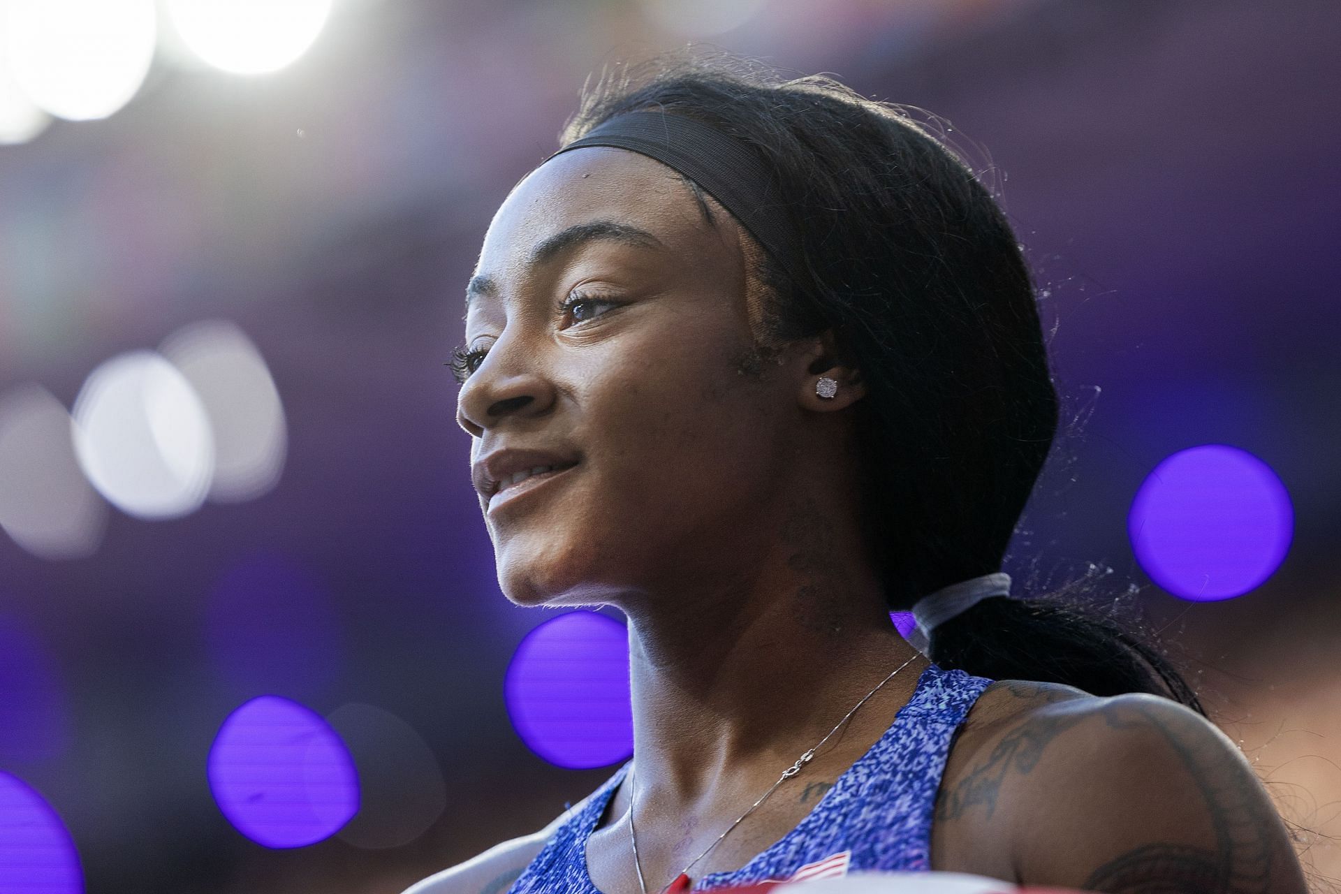 Richardson during the Women&#039;s 4x100m relay event at the Paris Olympics (Image via: Getty Images)