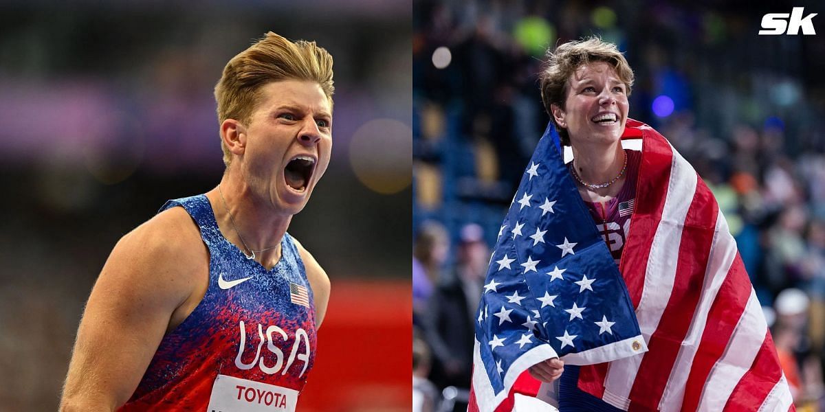 Nikki Hiltz recalls the advice received from Hunter Woodhall. (Images by Getty)