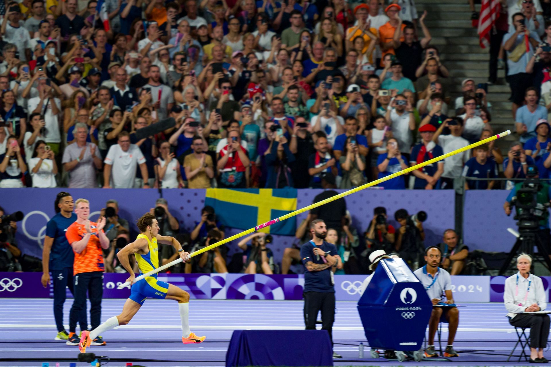 Armand Duplantis at the Paris Olympics 2024. (Photo by Andy Cheung/Getty Images)