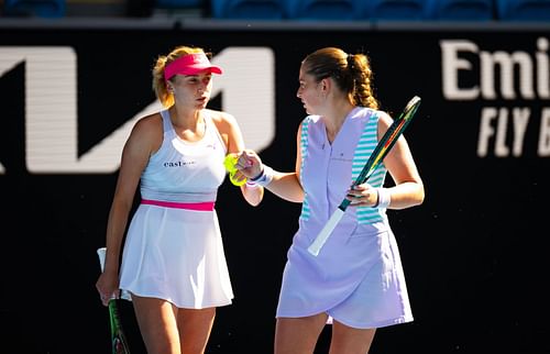 Lyudmyla Kichenok and Jelena Ostapenko (Source: Getty)