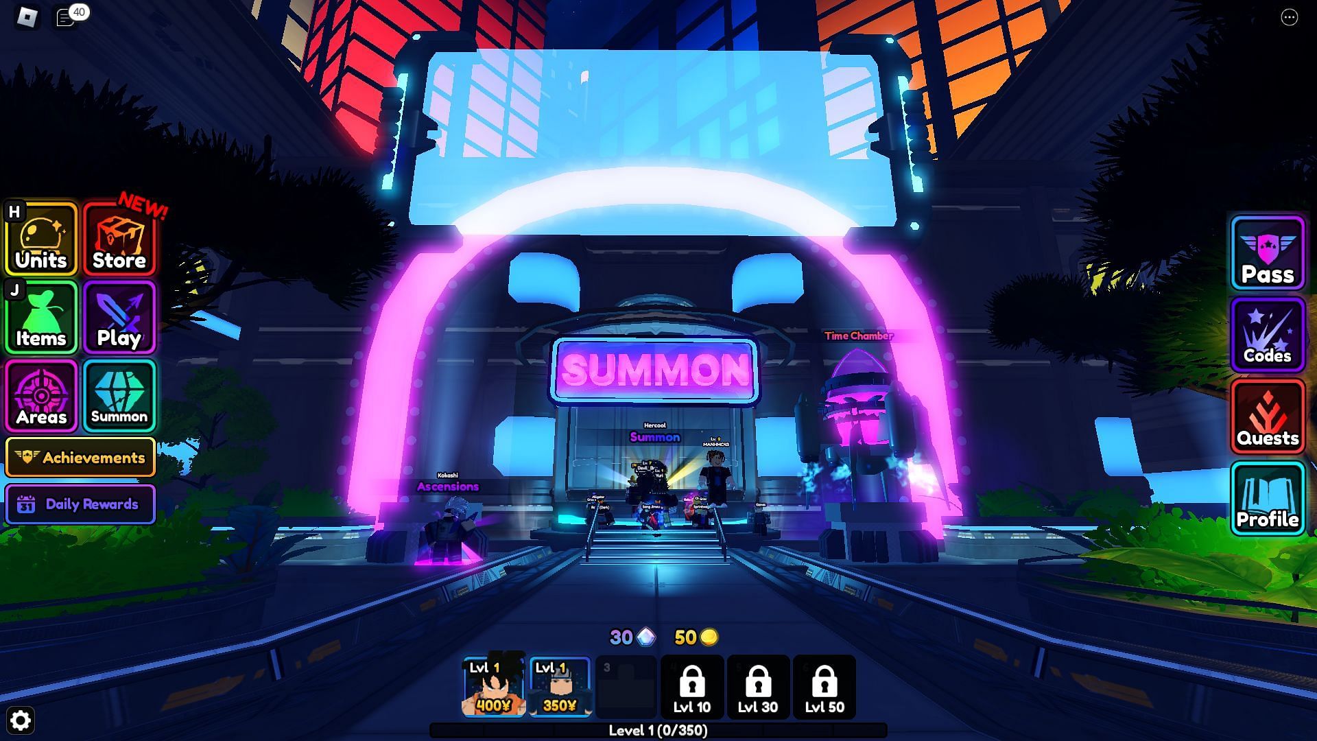 Alocard can be obtained from the Summon area (Image via Roblox)