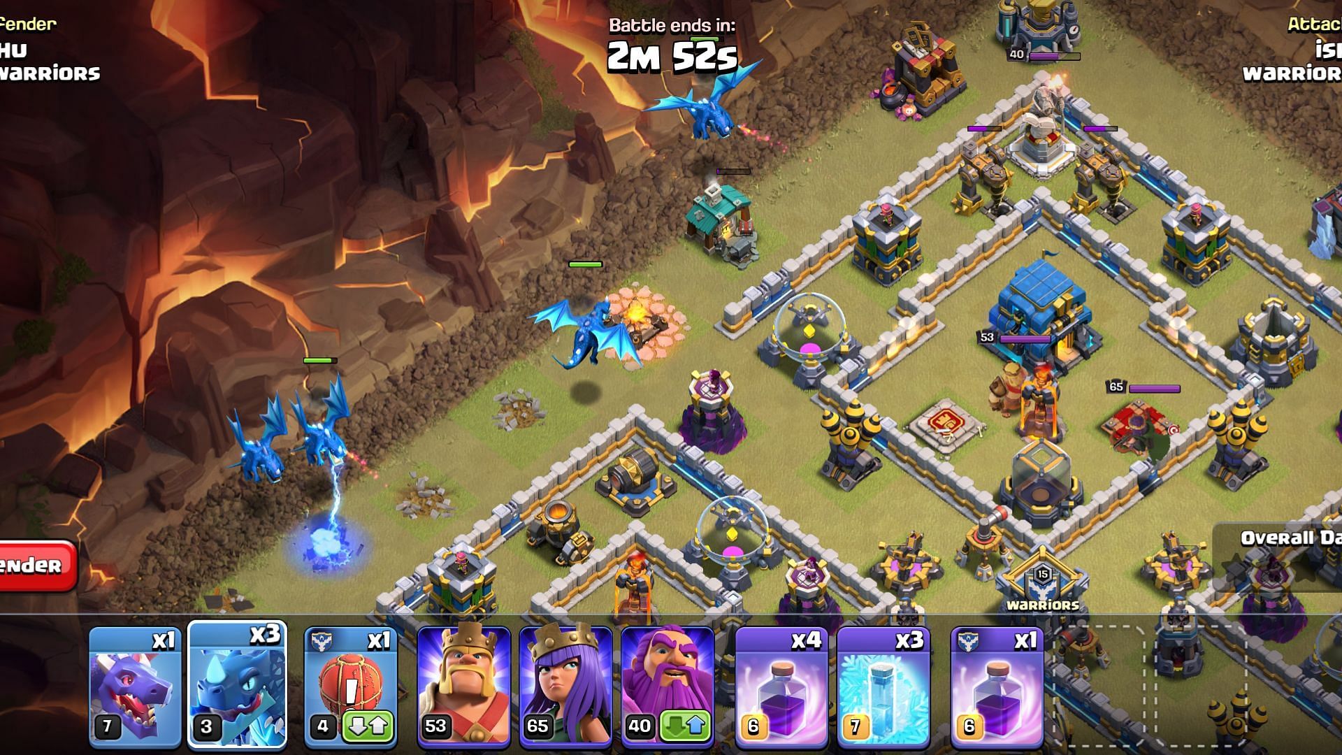 Army composition of Mass Electro Dragons attack (Image via SuperCell)