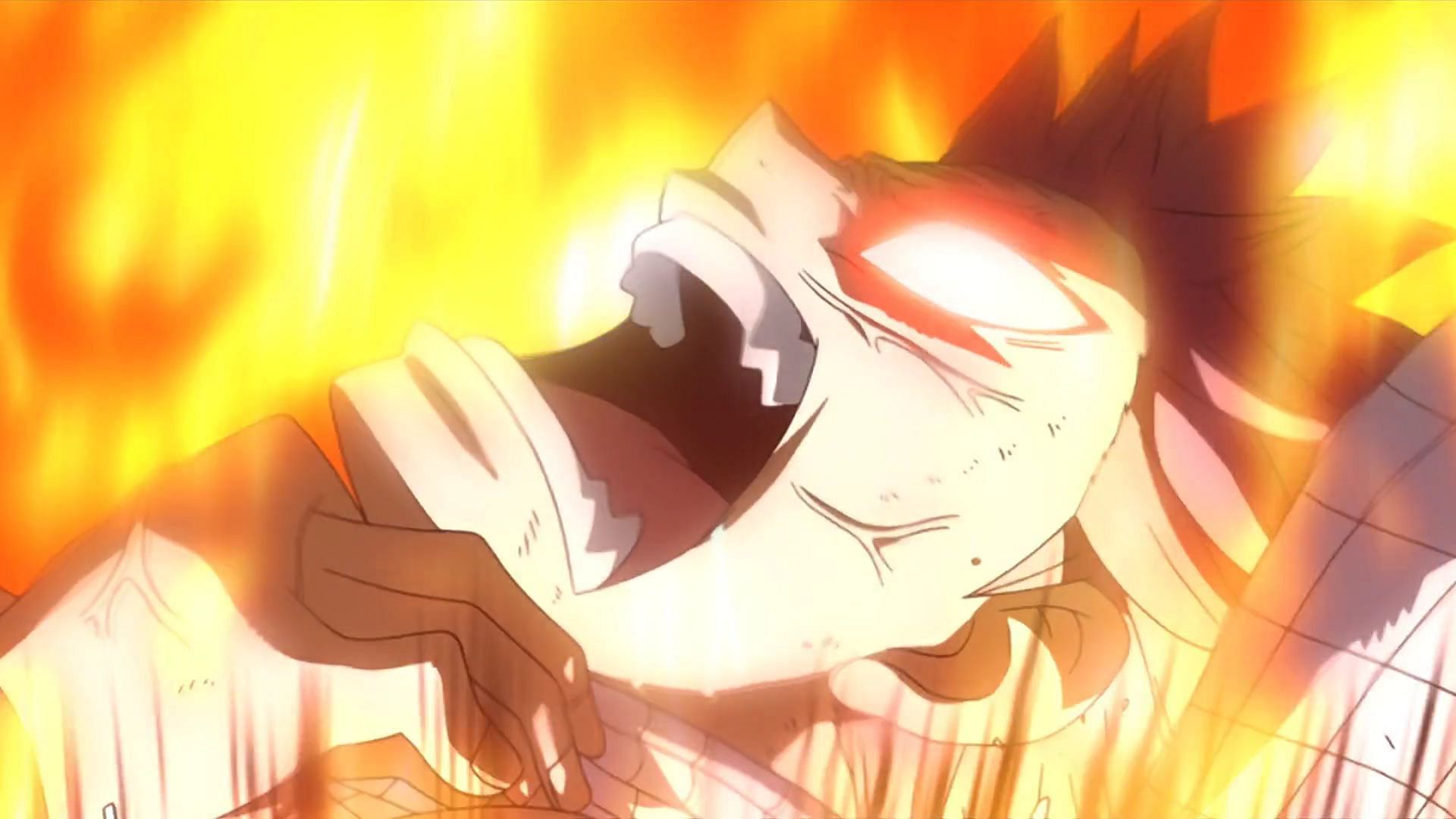 Natsu eats etherion to tap into Dragon Force (Image via Satelight, A-1 Pictures)