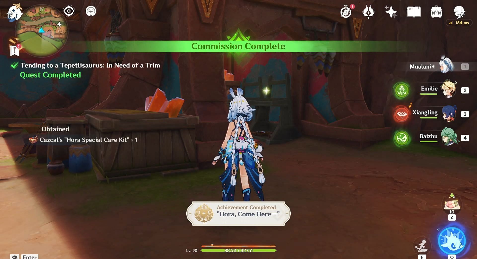 You will get the Hora, Come Here achievement after completing the commission (Image via HoYoverse)