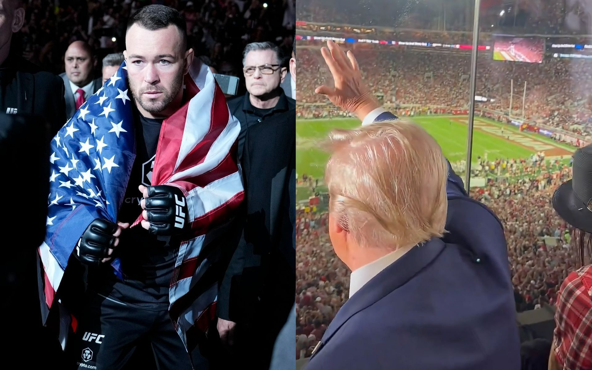 Donald Trump UFC fighter Colby Covington enjoys college football game