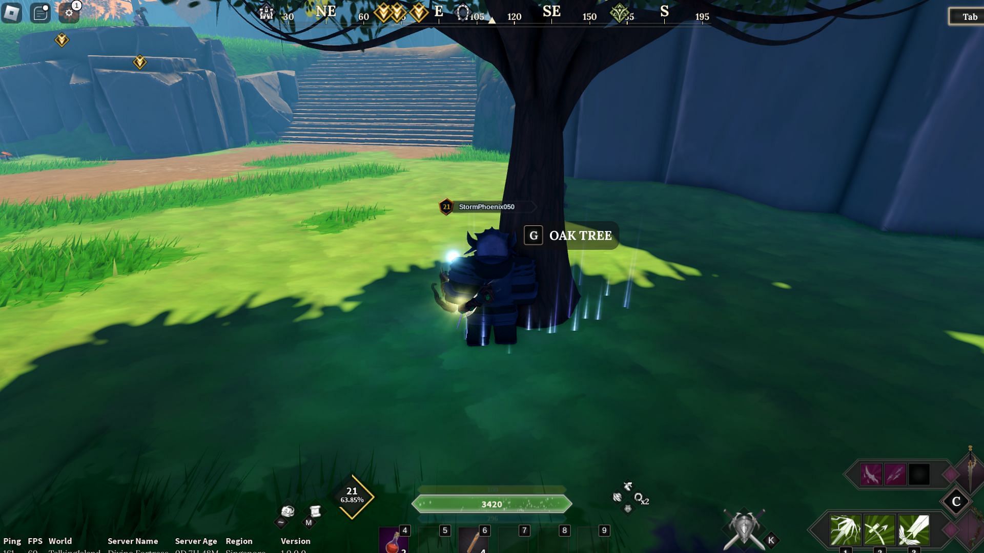 Oak Tree is used for various items in the game (Image via Roblox || Sportskeeda)