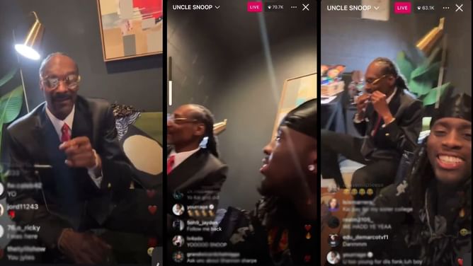 "Uncle Snoop in the building": Kai Cenat goes live with Snoop Dogg backstage at the VMAs