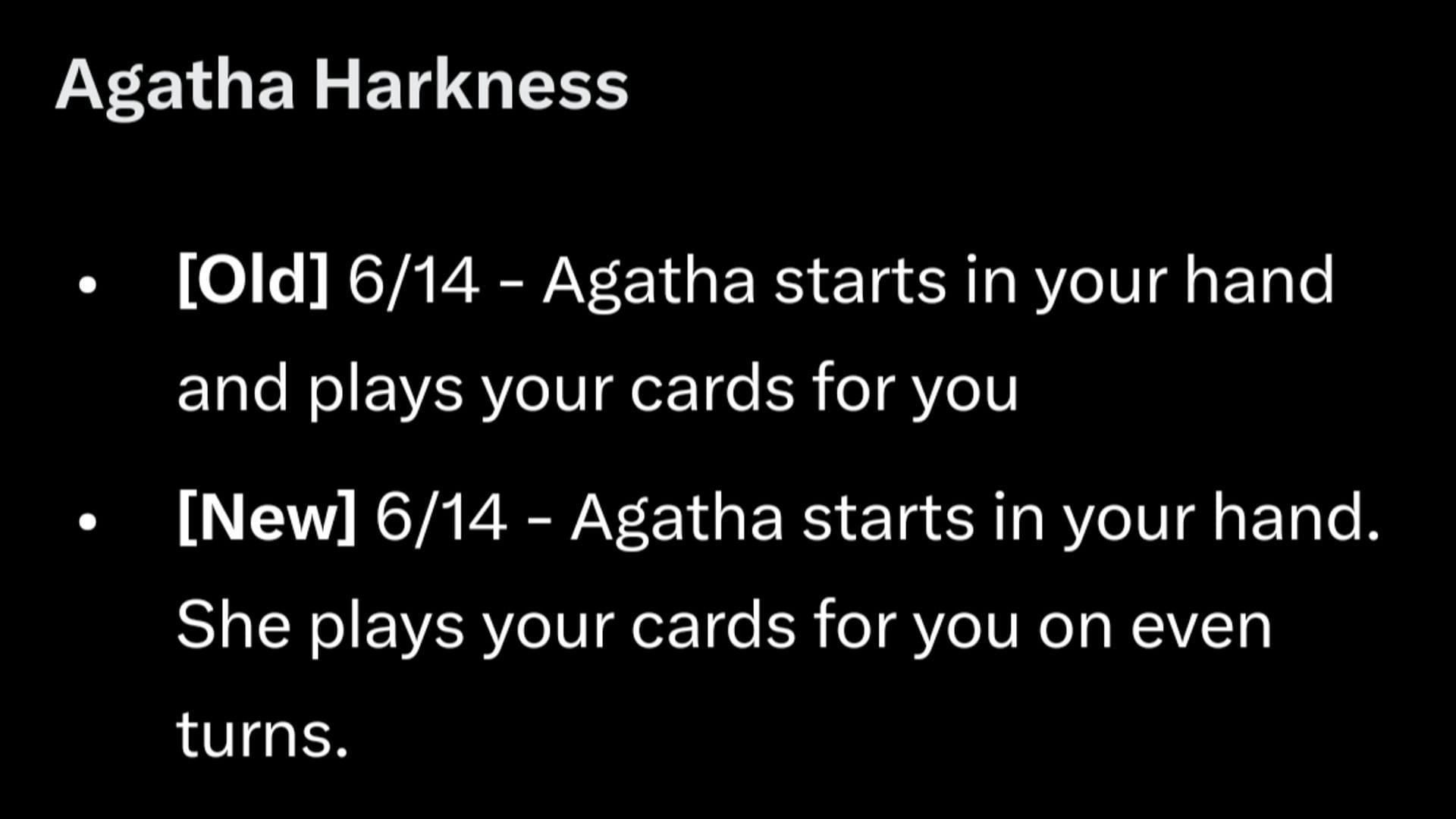 Marvel Snap balance change for Agatha Harkness (Image via Nuverse)