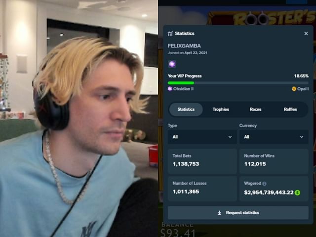 xQc reveals amount he has wagered on Stake.com (Image via Kick/xQc)