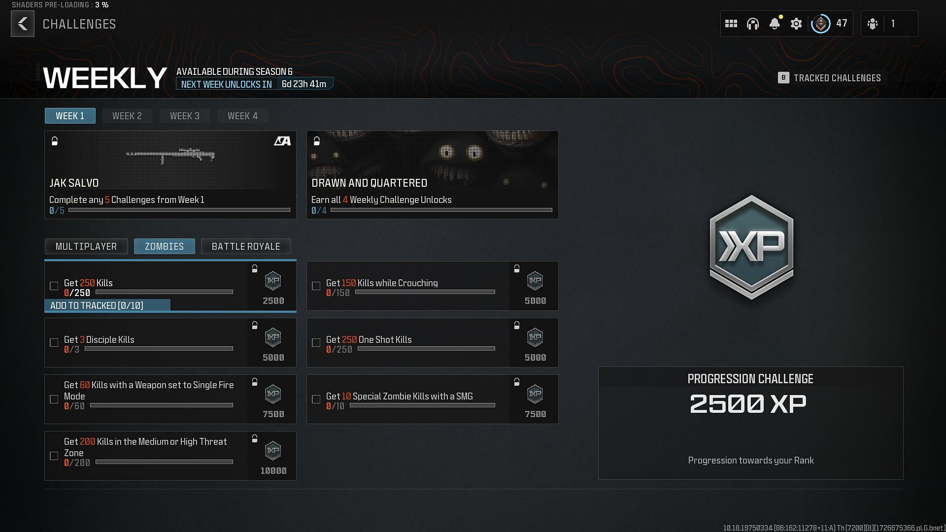 All MW3 Zombies Season 6 Week 1 challenges (Image via Activision)