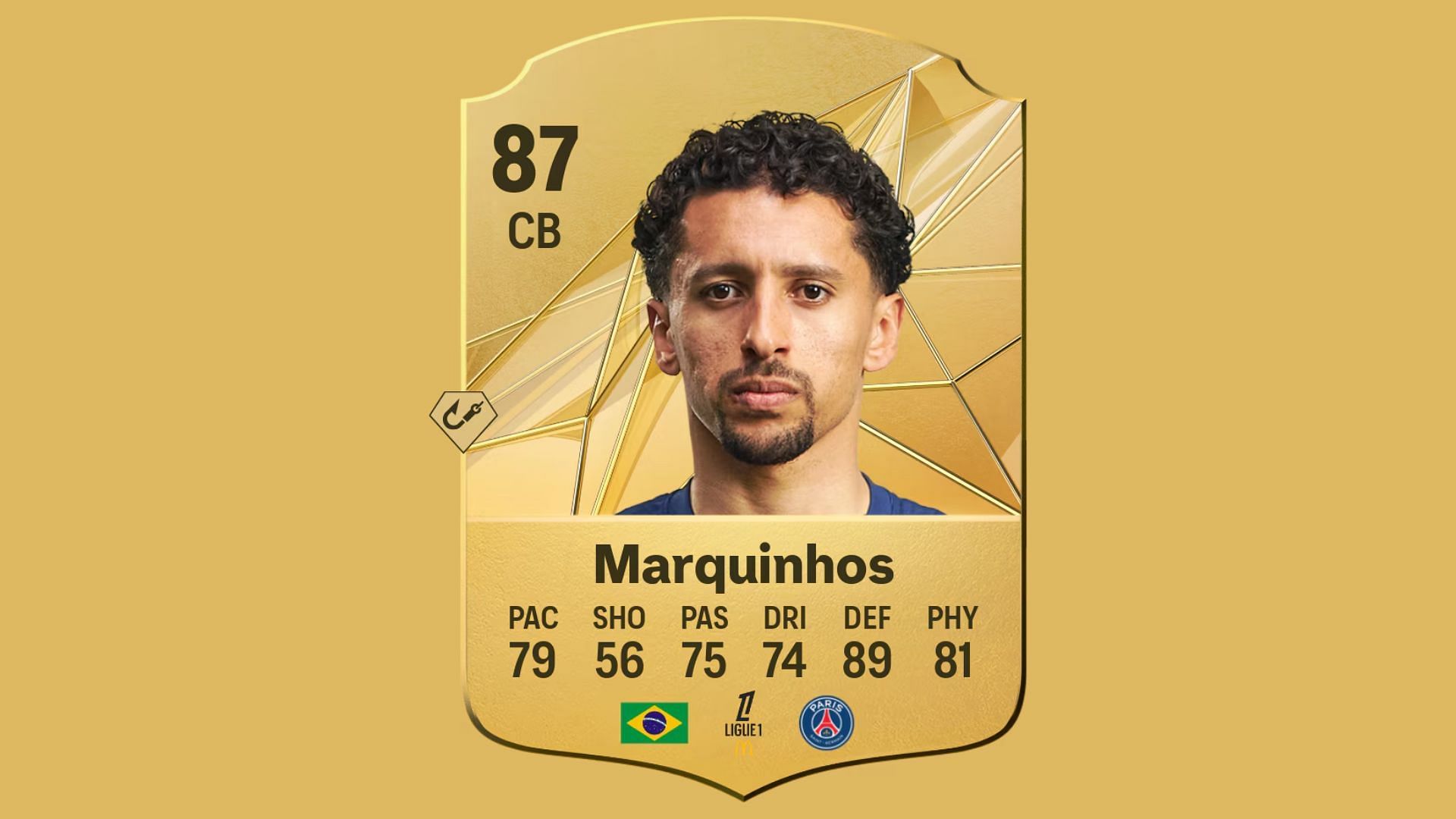 Marquinhos&#039; player card in the game (Image via EA Sports)