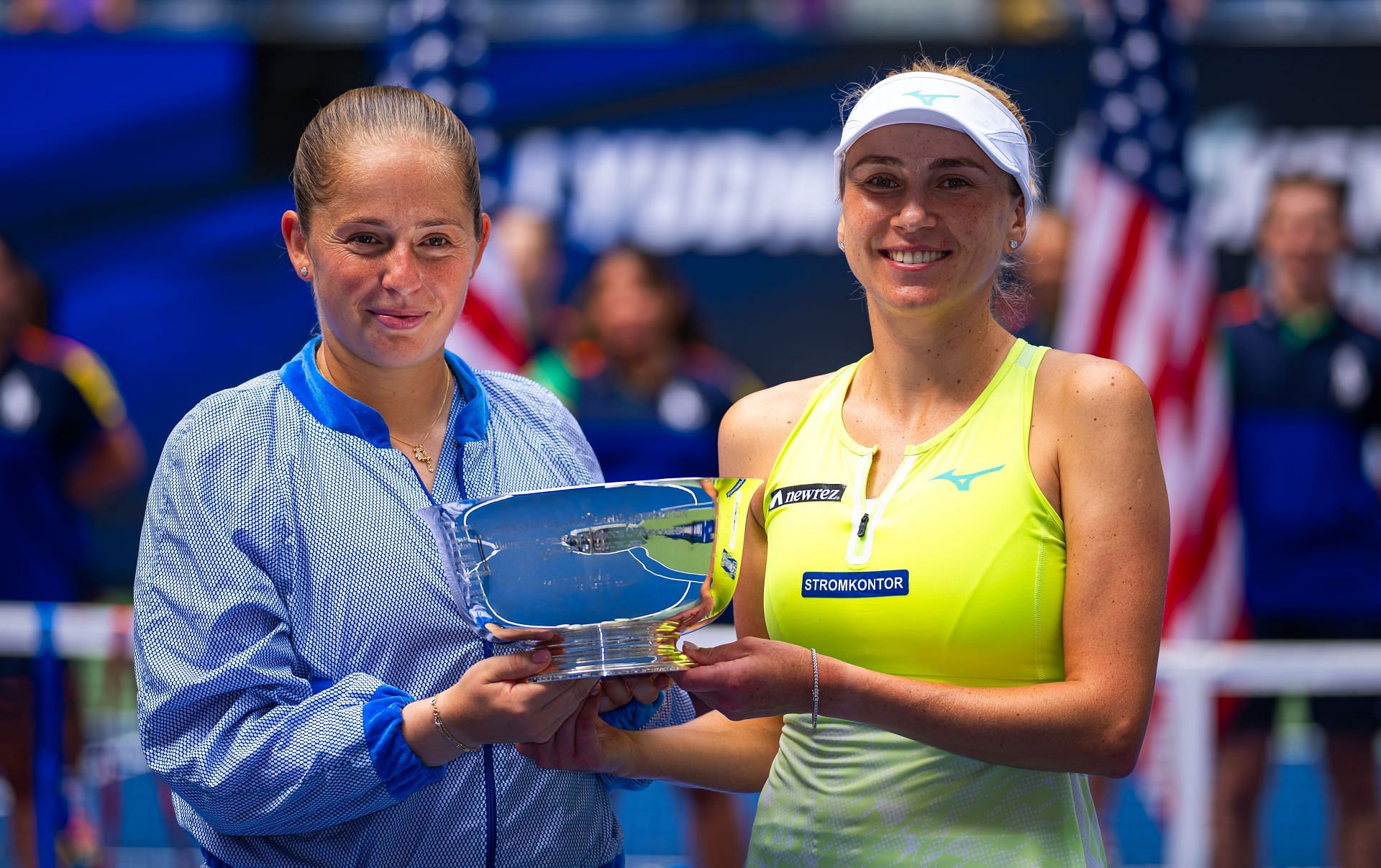 Jelena Ostapenko and Lyudmyla Kichenok at the US Open 2024. (Photo: Getty)