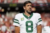 Aaron Rodgers at New York Jets vs. San Francisco 49ers (Source: Getty)