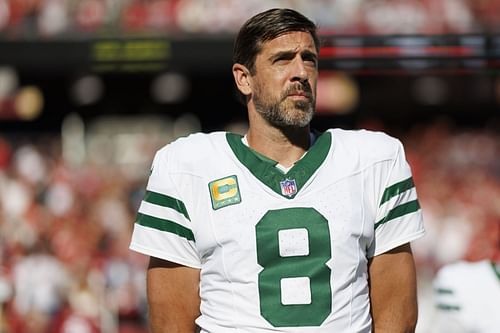 Aaron Rodgers at New York Jets vs. San Francisco 49ers (Source: Getty)