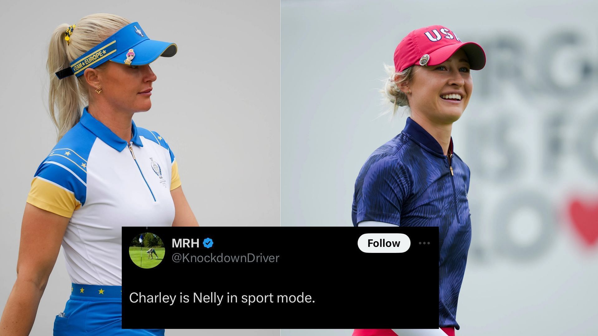 Charley Hull will take on Nelly Korda at the Sunday singles match in the 2024 Solheim Cup. Image via Imagn