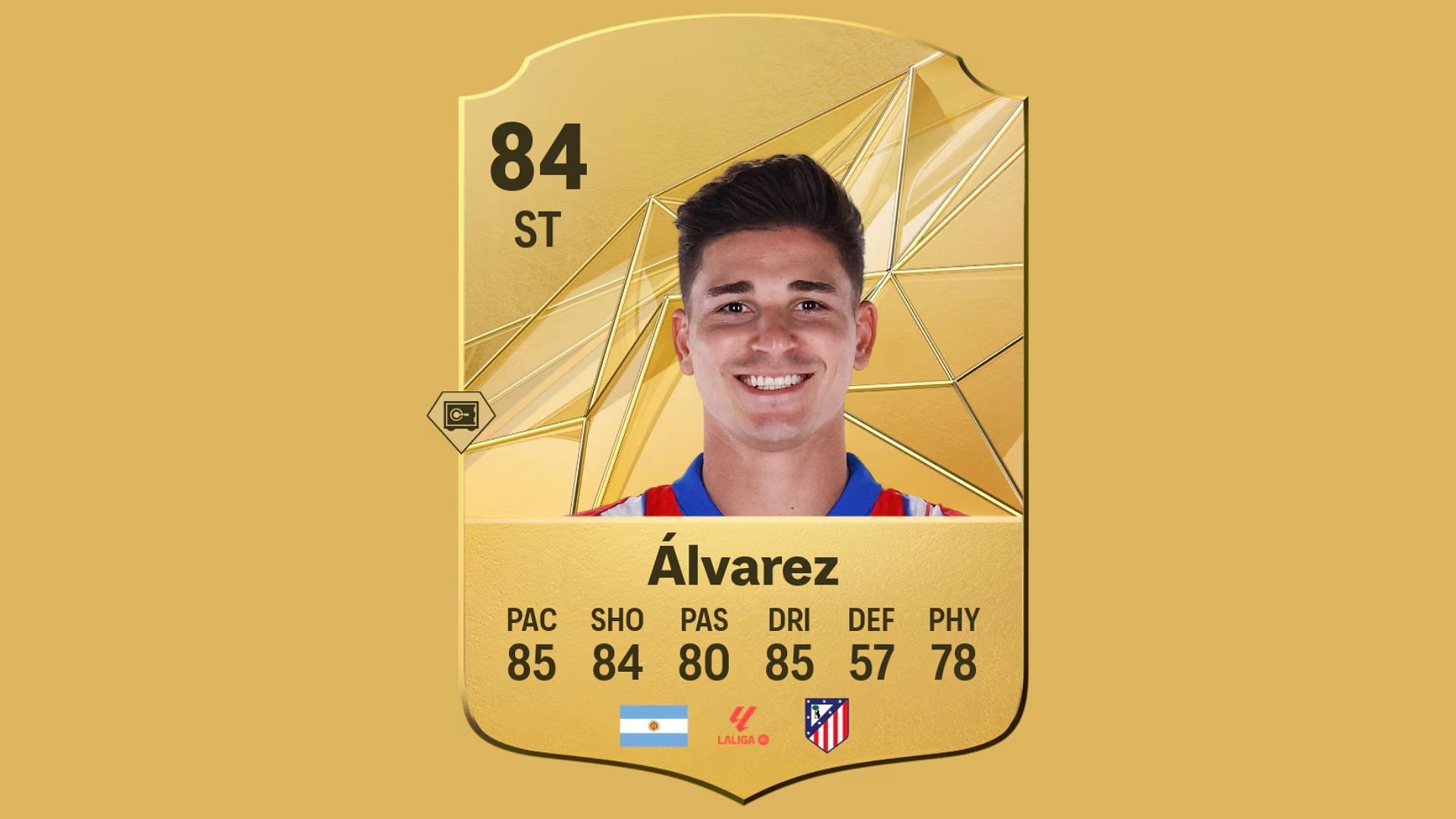 Julian Alvarez&#039;s player card in the game (Image via EA Sports)