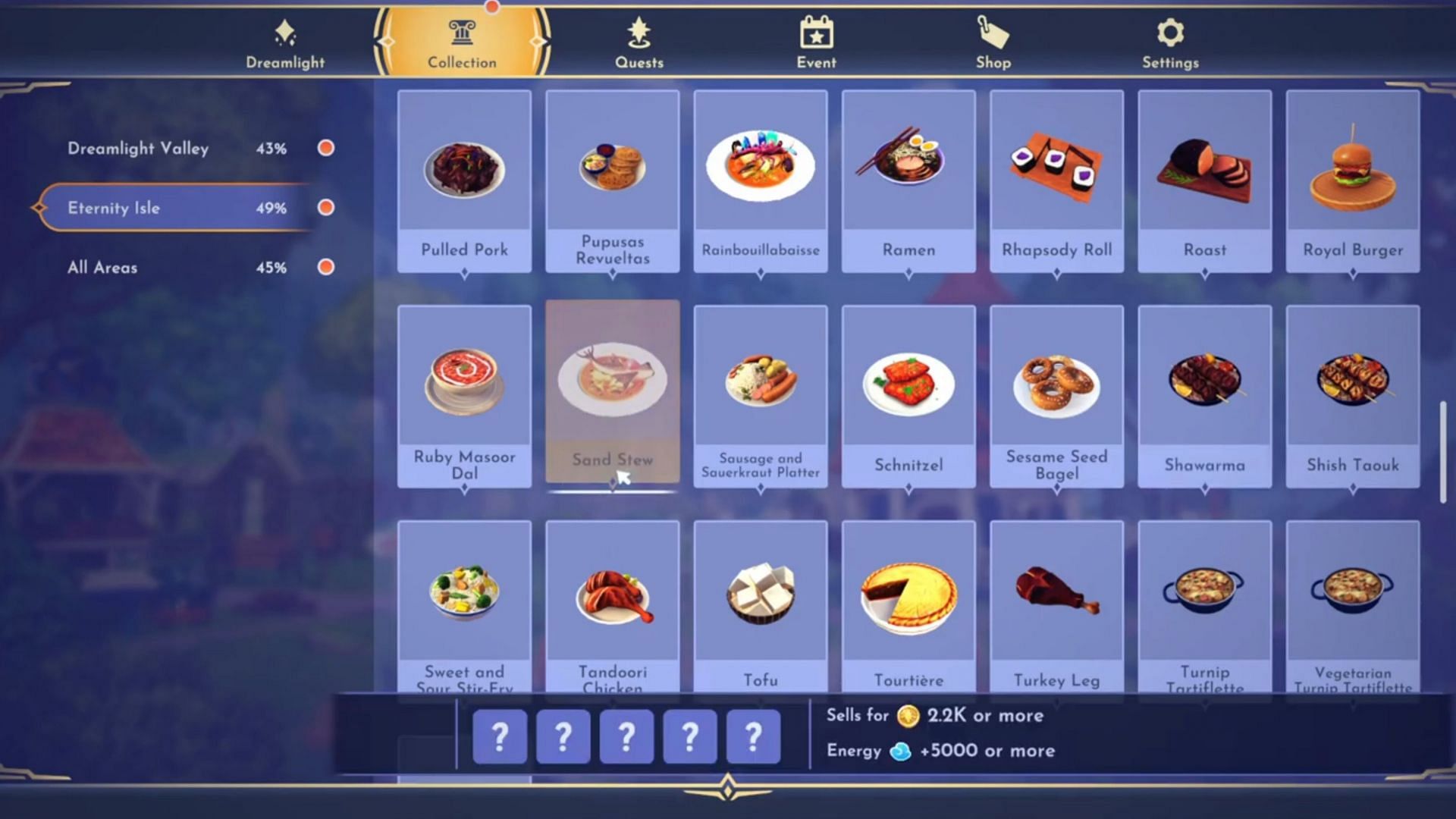 How to make Sand Stew in Disney Dreamlight Valley (Image via Gameloft)