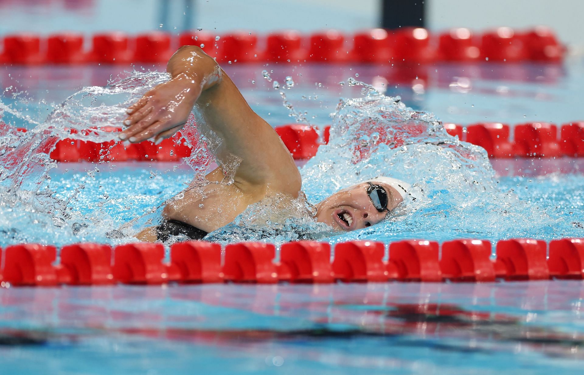 Jessica Long in action during the preliminaries of the women&#039;s 400m freestyle S8 at Paris Paralympics 2024 [Image Source: Getty]