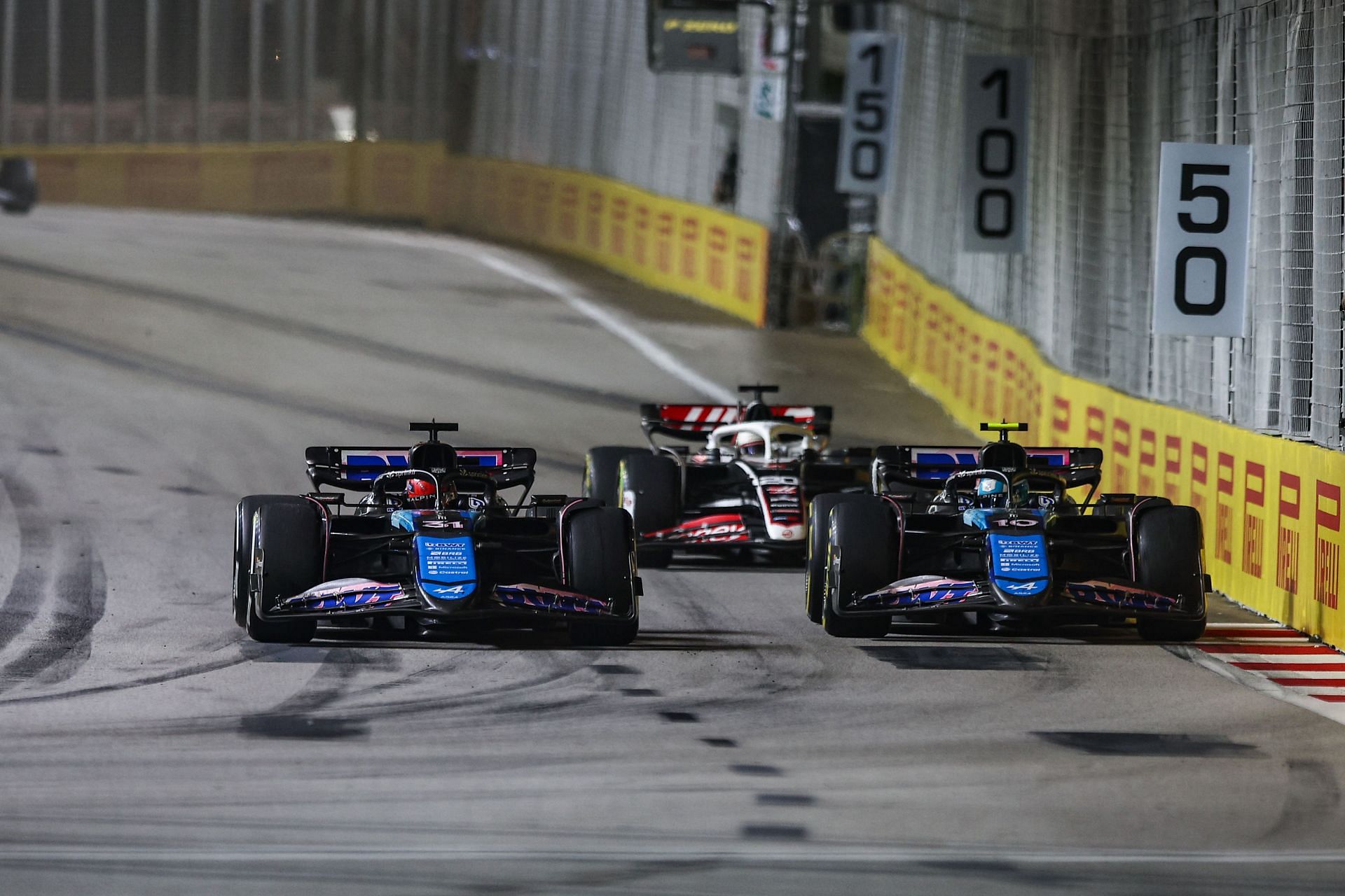 Esteban Ocon of the Alpine F1 Team in action and Pierre Gasly of the Alpine F1 Team in action. (Source: Getty Images)