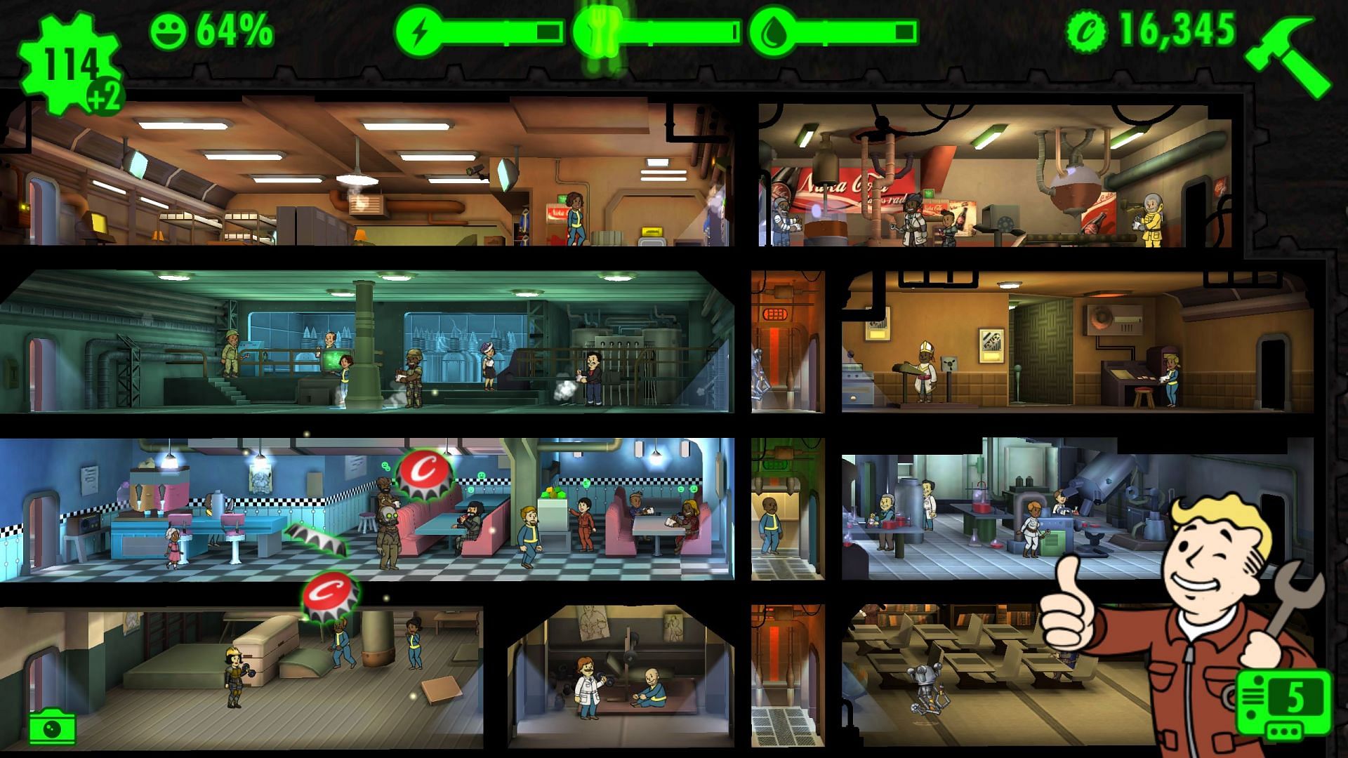 Placing the right dwellers in the right places fulfills objectives(Image via Bethesda Softworks LLC)