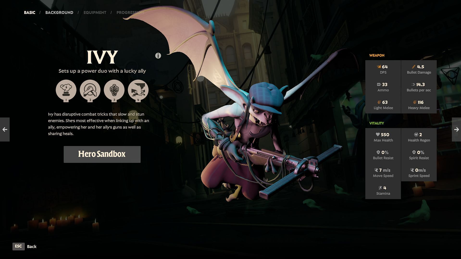 Ivy in-game stats (Image via Valve)