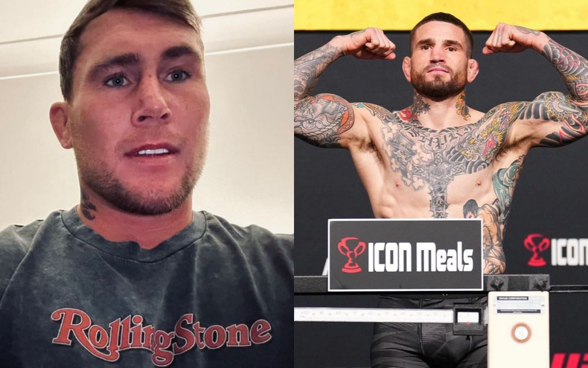 Darren Till (left) backs Sean Brady (right) in his battle against online trolls. [Image credit: @DarrenTill2 on X, @ufc on Instagram]