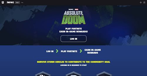 Community Goal page on the official website (Image via Epic Games)