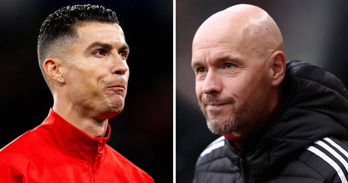 Cristiano Ronaldo (left) and Erik ten Hag (right)