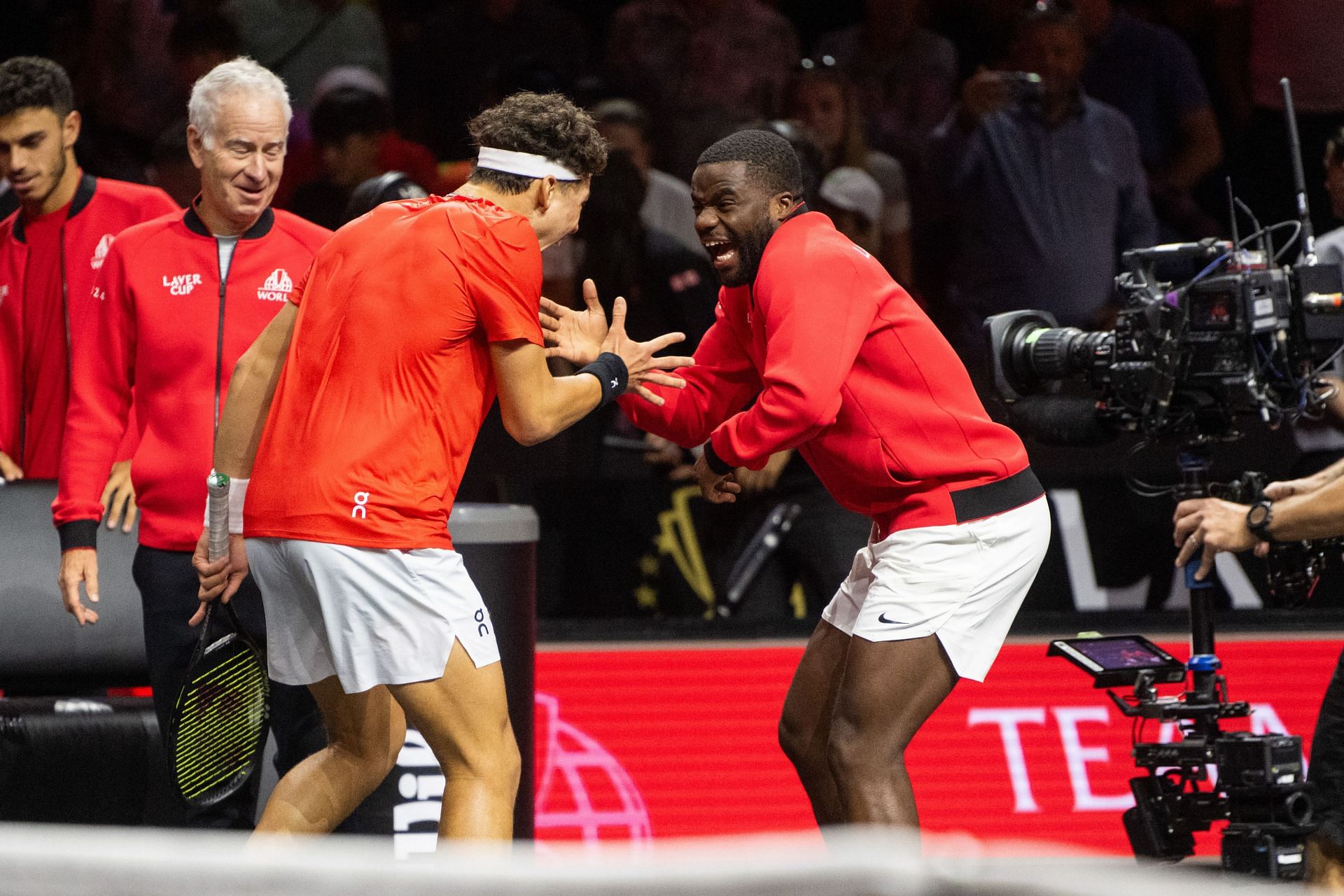 Shelton (L) and Tiafoe at the 2024 Laver Cup | Getty Images