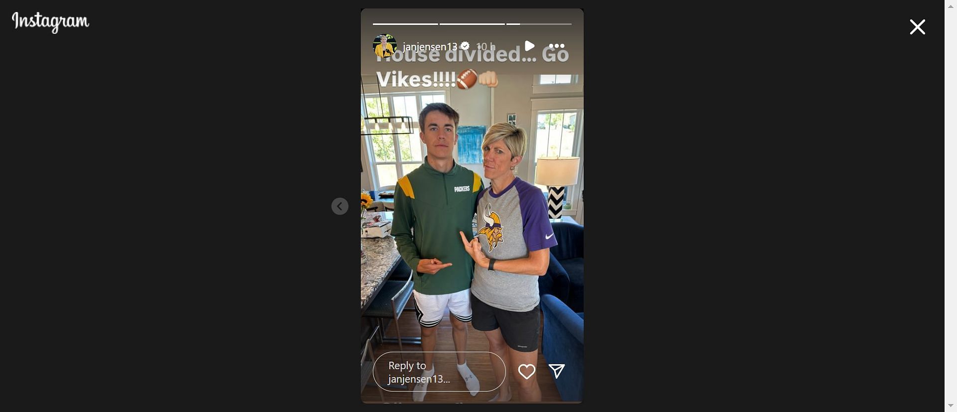 Iowa Hawkeyes women&#039;s basketball coach Jan Jensen got into the spirit of football season with her Minnesota Vikings T-shirt.