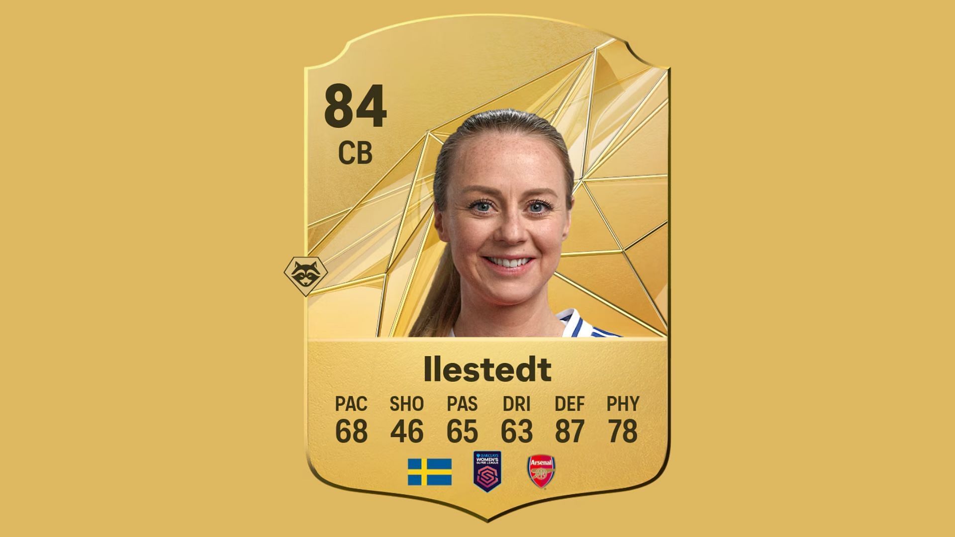 Amanda Ilestedt&#039;s player card in the game (Image via EA Sports)