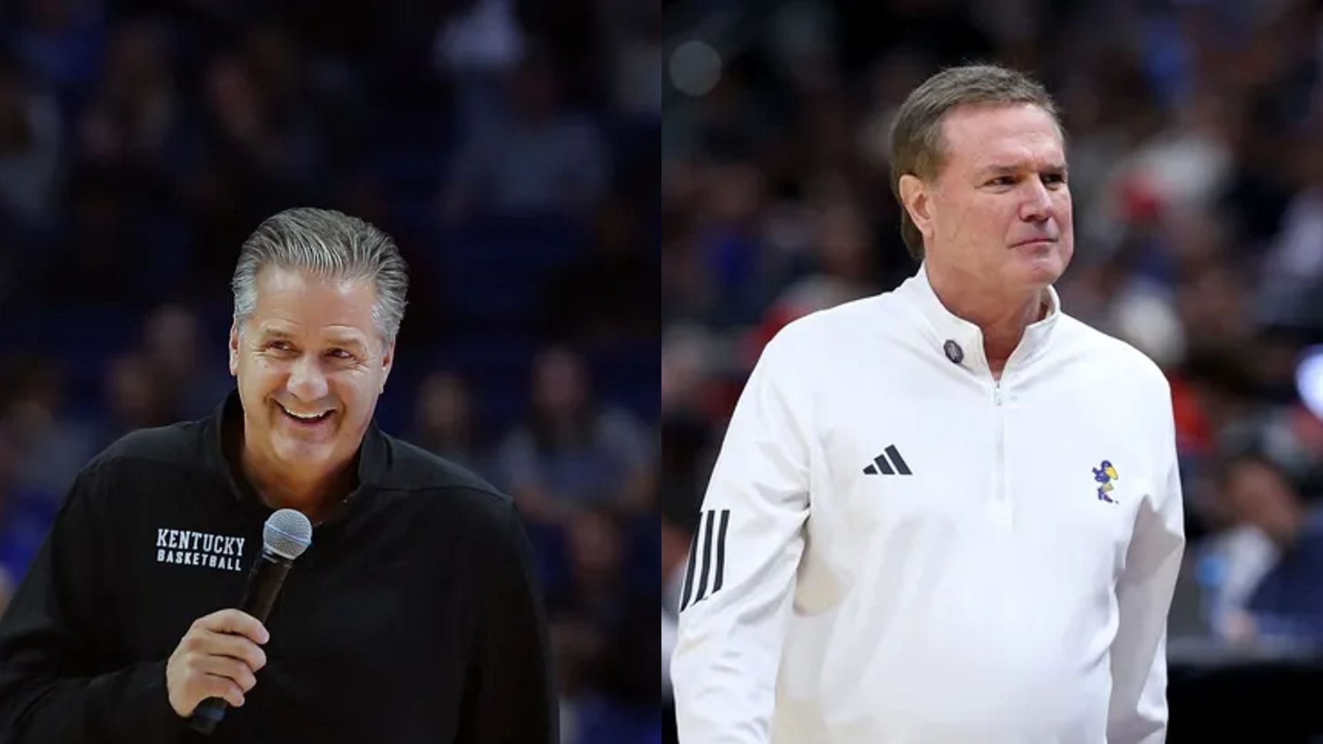 Kansas Jayhawks HC Bill Self and Arkansas Razorbacks HC John Calipari