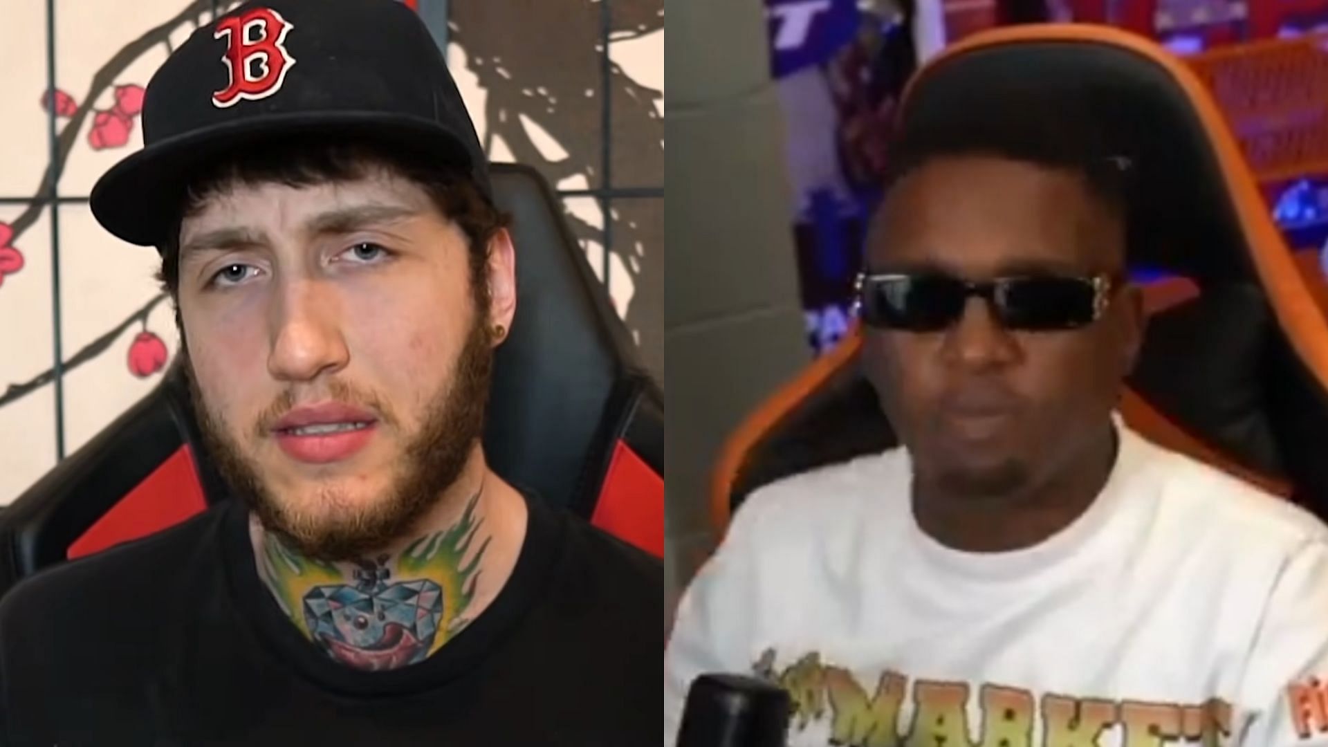 Cuhmunity podcast members have threatened FaZe Banks days after doing the same to Adin Ross (Image via @scubaryan_/X and  FaZe Banks/YouTube)