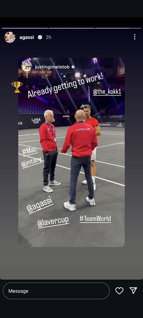 Andre Agassi's Instagram Story (Image: Instagram @agassi)