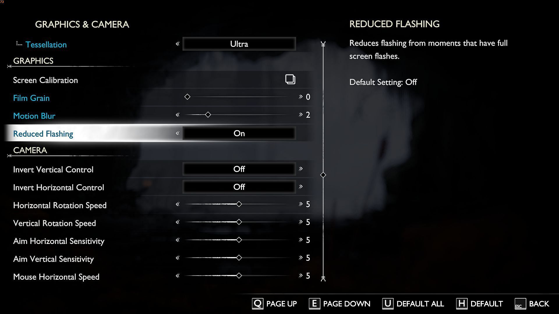 Reduced Flashing setting (Image via Sony Interactive Entertainment)