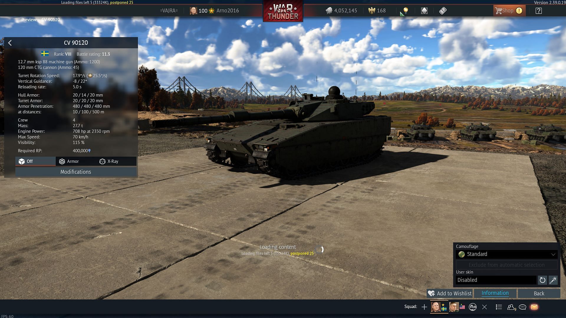 The CV90120 in War Thunder (Image via Gaijin Entertainment)