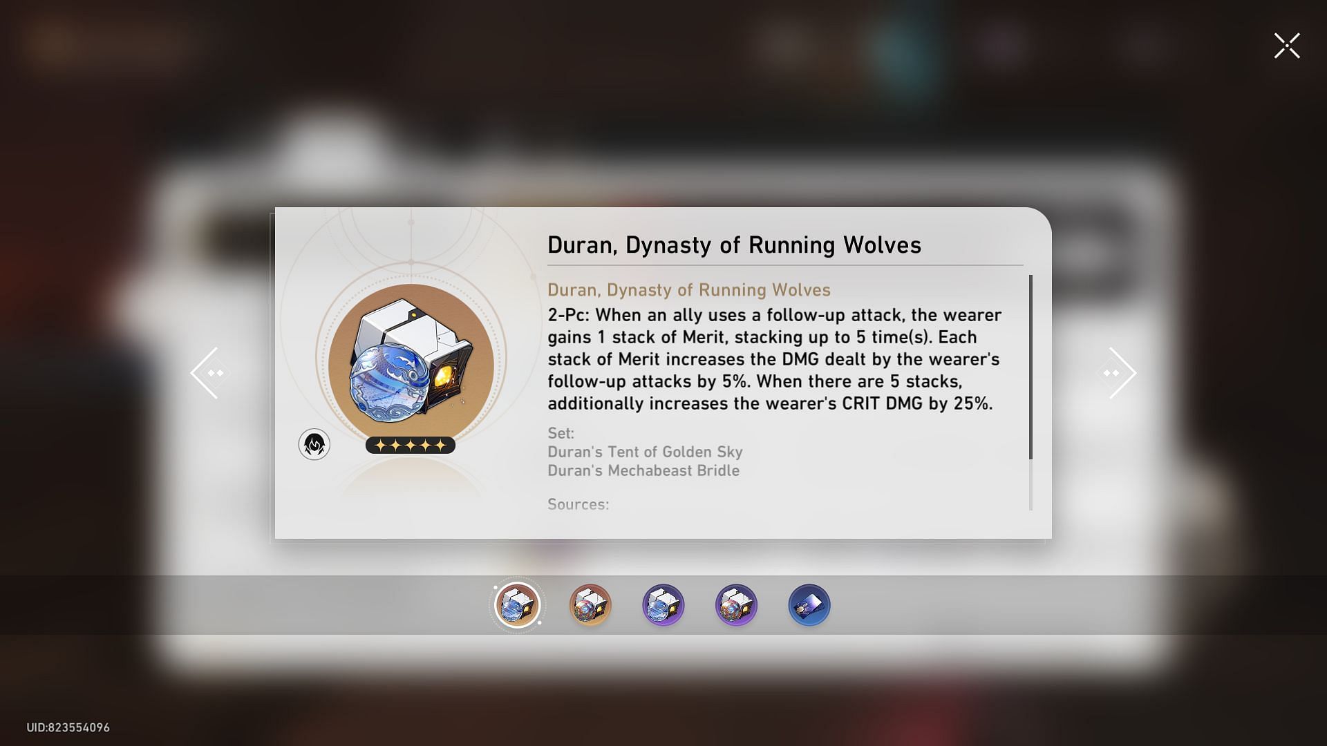 Duran, Dynasty of Running Wolves Planar Ornament set (Image via HoYoverse)