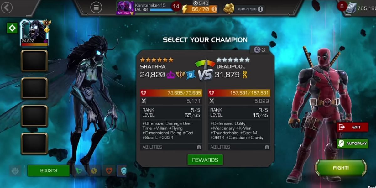 Shathra in Marvel Contest of Champions abilities (Image via Kabam)