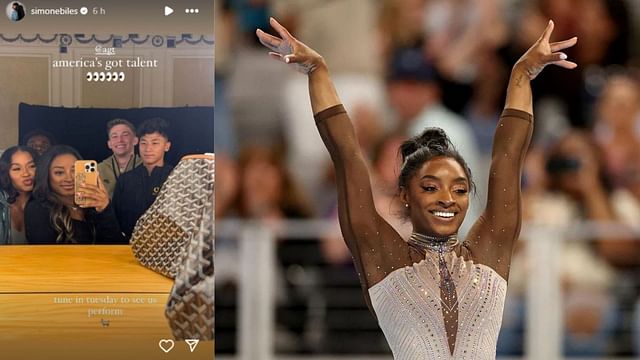 Simone Biles sharing a glimpse of her appearance at the Instagram [Image Source: Getty &amp; Simone Biles