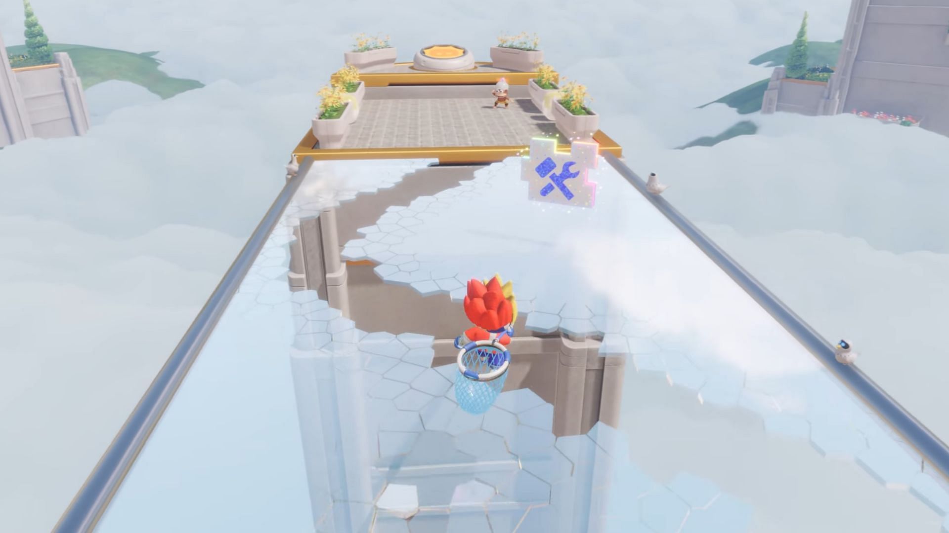 Move swiftly over the glass floor to grab your second Puzzle Piece (Image via Sony || YouTube@Gamer Guru)