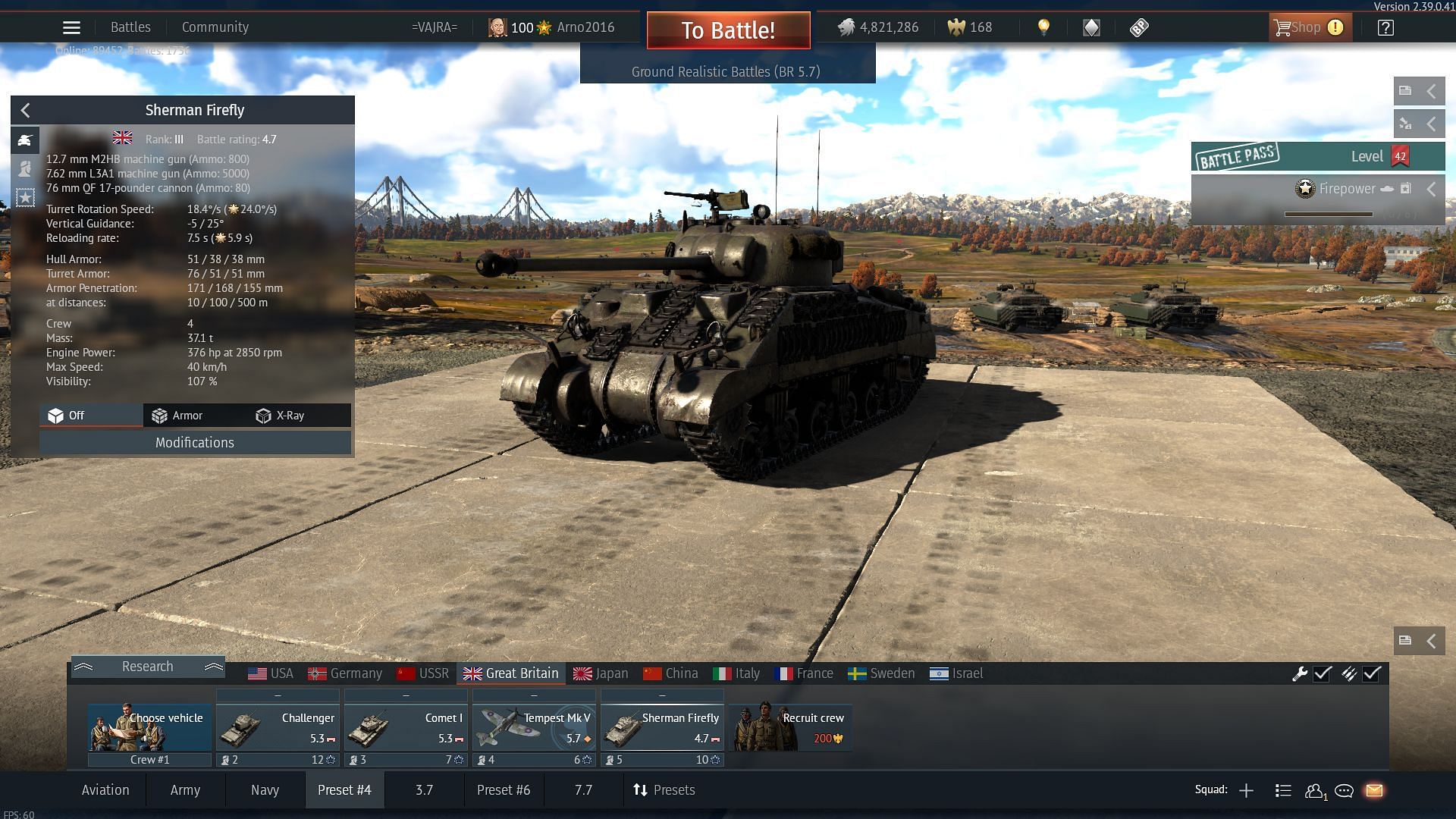 The Firefly lacks armor as the chassis is the same as the Rank II M4 (Image via Gaijin Entertainment)