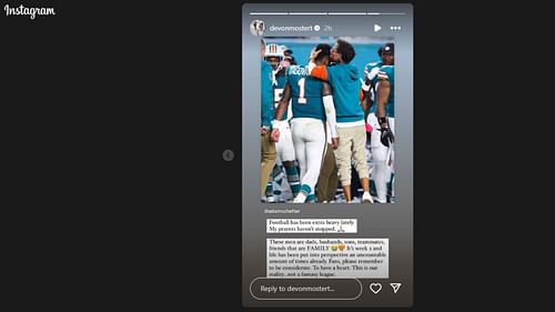 Raheem Moster's wife Devon's touching tribute to Tua Tagovailoa. (Photos via IG)