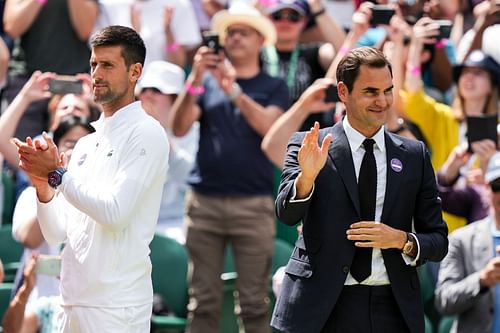 The Swiss with Novak Djokovic at Wimbledon 2022 (Source: Getty)