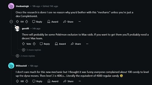 Pokemon GO players debate what the ultimate point of Dynamax transformations is (Image via Reddit)