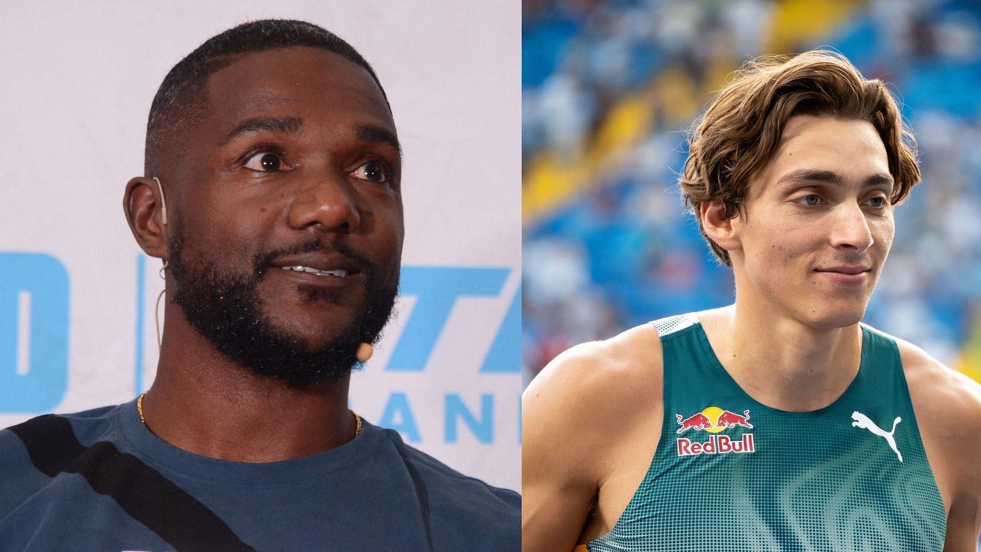 Justin Gatlin applauds Mondo Duplantis on breaking the world record for the 10th time (Images: All via Getty)