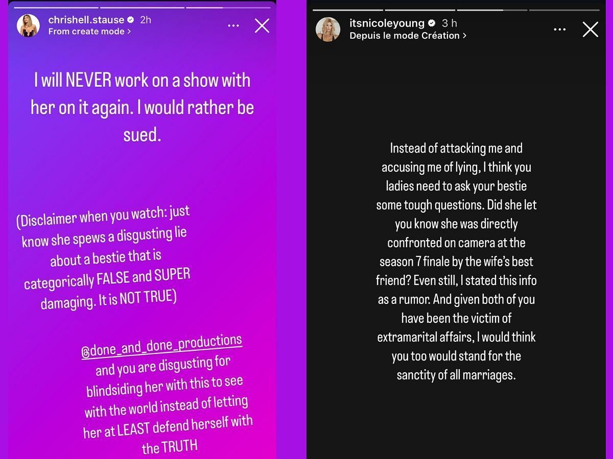 Selling Sunset stars Chrishell and Nicole&#039;s Instagram statements (Image via Instagram/@chrishell.stause/itsnicoleyoung)