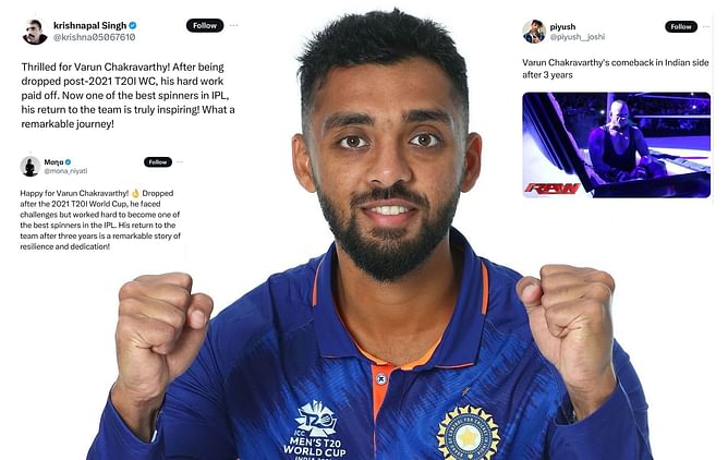"Remarkable story of resilience and dedication" - Fans erupt as Varun Chakravarthy returns to India's T20I squad for Bangladesh series