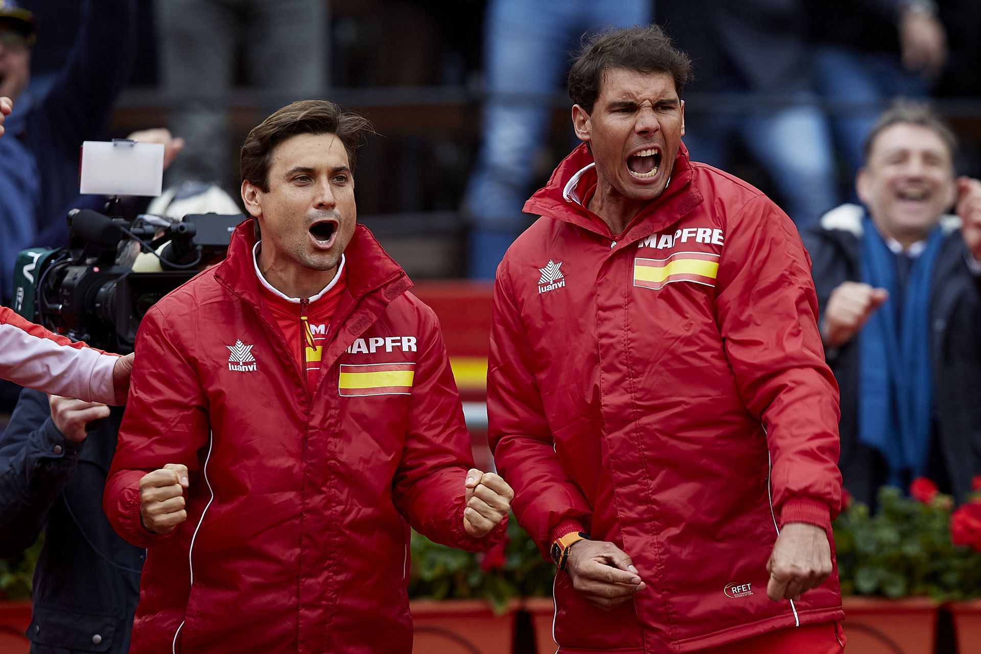 David Ferrer (izquierda) y Rafael Nadal en la Copa Davis 2018 (Fuente: Getty)